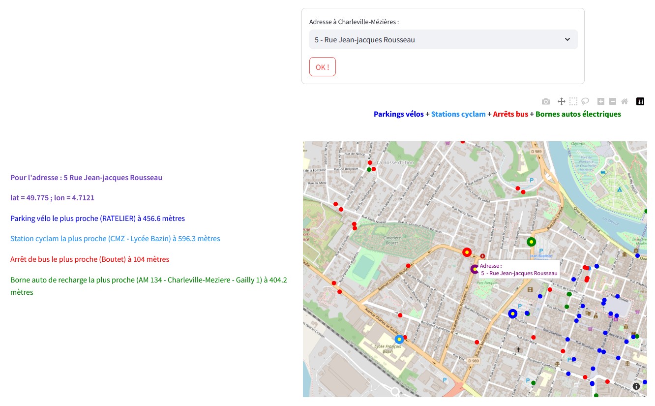 Screenshot of web app